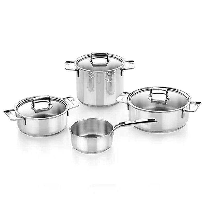 Batería de cocina Bra Signature – 7 piezas, Acero inoxidable 18/10, Inducción