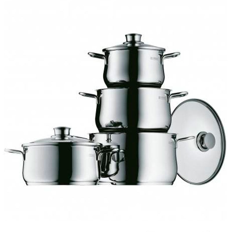 Conjunto de cocina WMF Diadem Plus – 4 piezas, Acero inoxidable 18/10, Fondo TransTherm