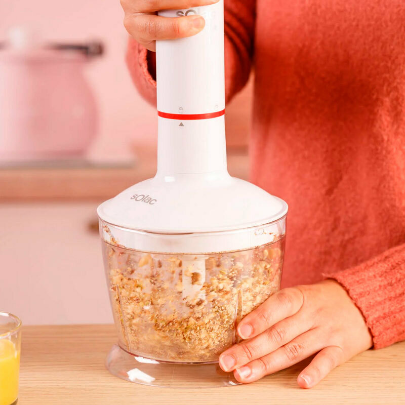 Batidora de mano Solac BA5614 – 1000 W, Turbo, Picador 0,5 L