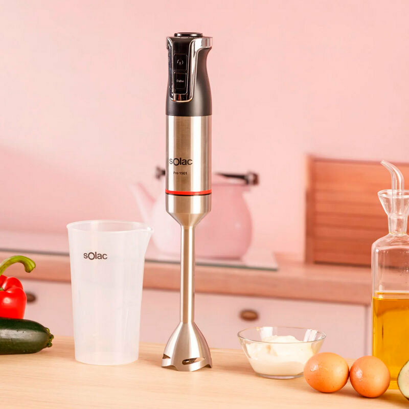 Batidora de mano Solac BA5617 – 1500 W, Regulador progresivo, Pica hielo
