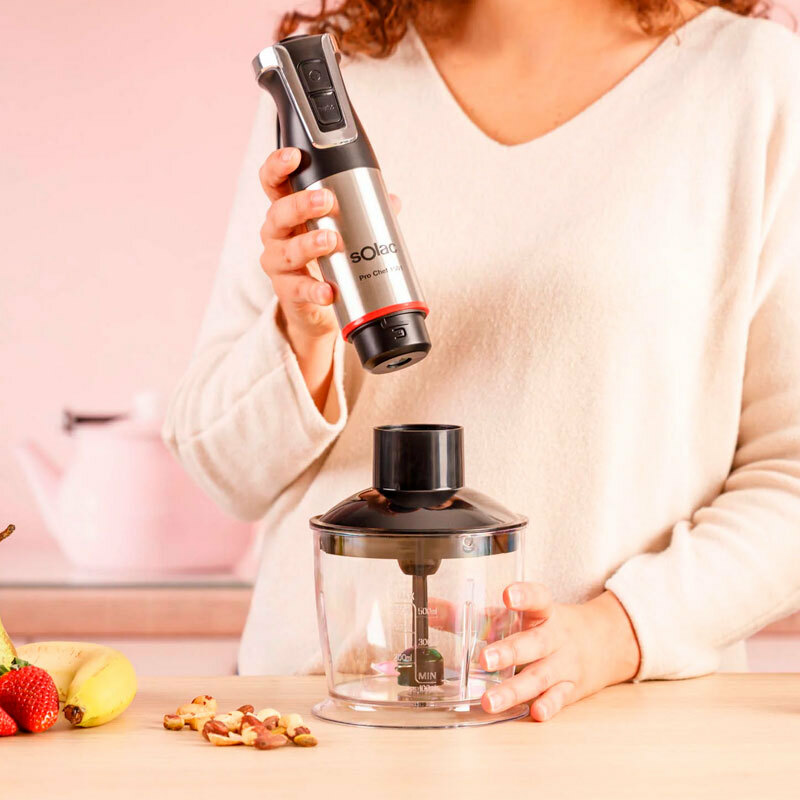 Batidora de mano Solac BA5618 (S91606400) – 1500 W, 20 velocidades, Picadora 600 ml