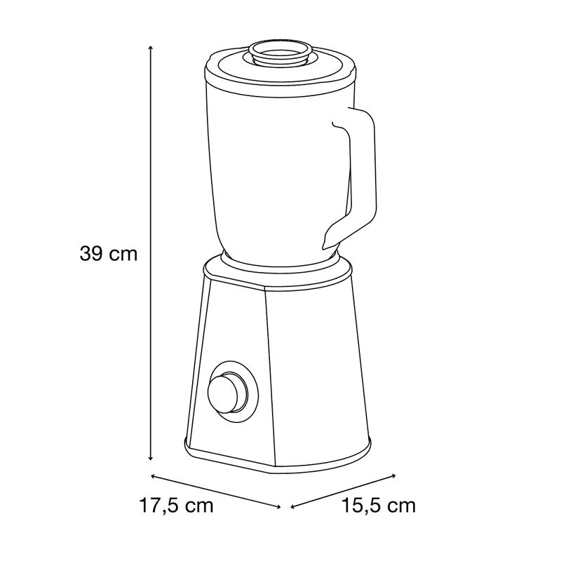Batidora de vaso Solac BV5728 – 1500 W, Jarra 1,5 L, Picahielo