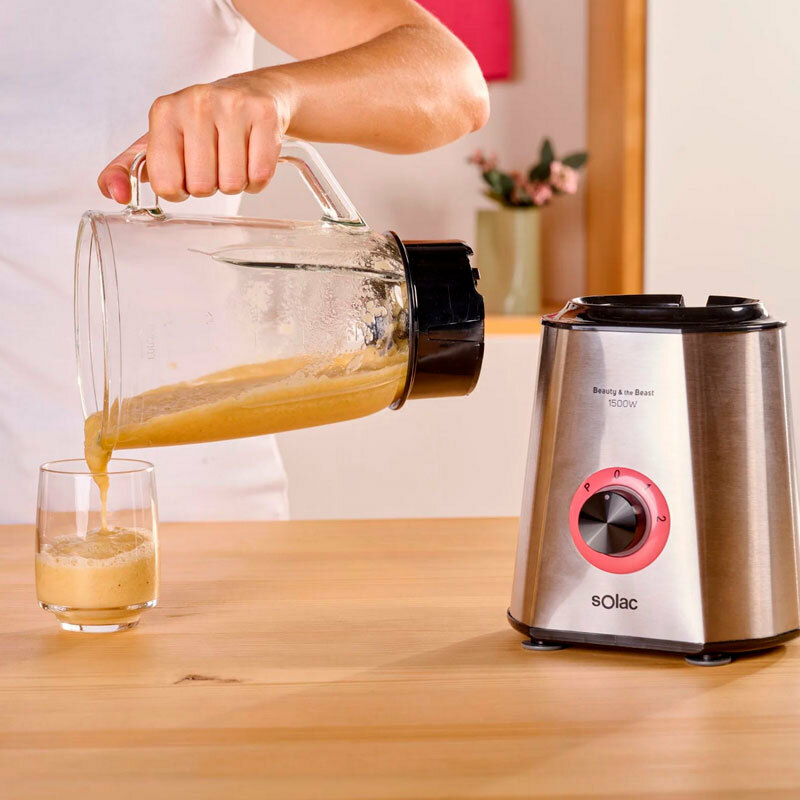 Batidora de vaso Solac BV5728 – 1500 W, Jarra 1,5 L, Picahielo