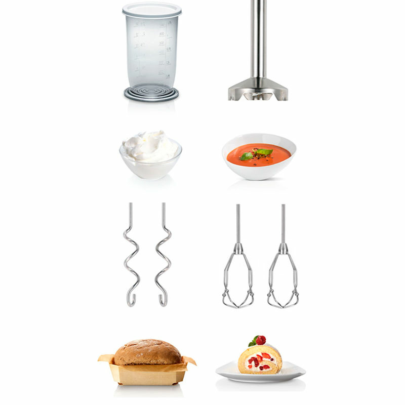 Batidora amasadora Bosch MFQ4080 – 500 W, 5 velocidades, ganchos y varillas inox