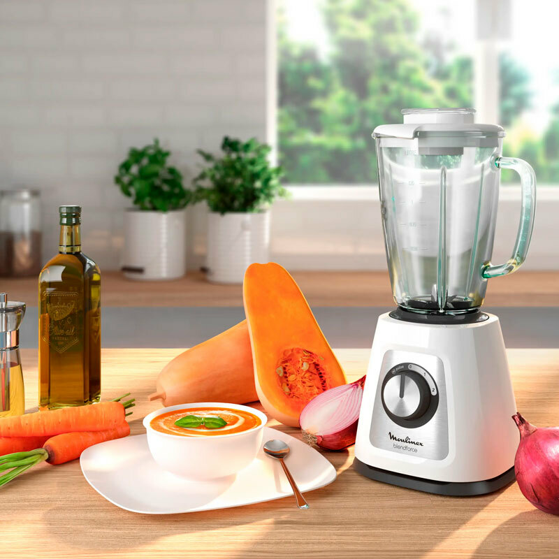 Batidora de vaso Moulinex LM430110 – 800 W, jarra cristal 1,75 L, función picahielo