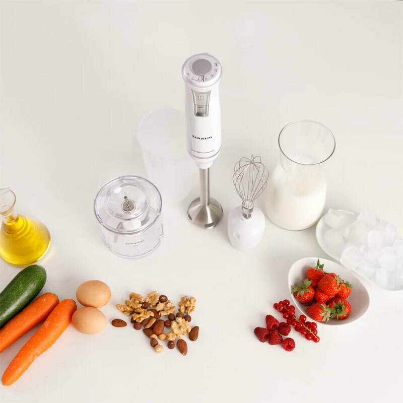 Batidora de mano Taurus Bapi 750 Pure Plus Inox – 750 W, Turbo, picadora 500 ml