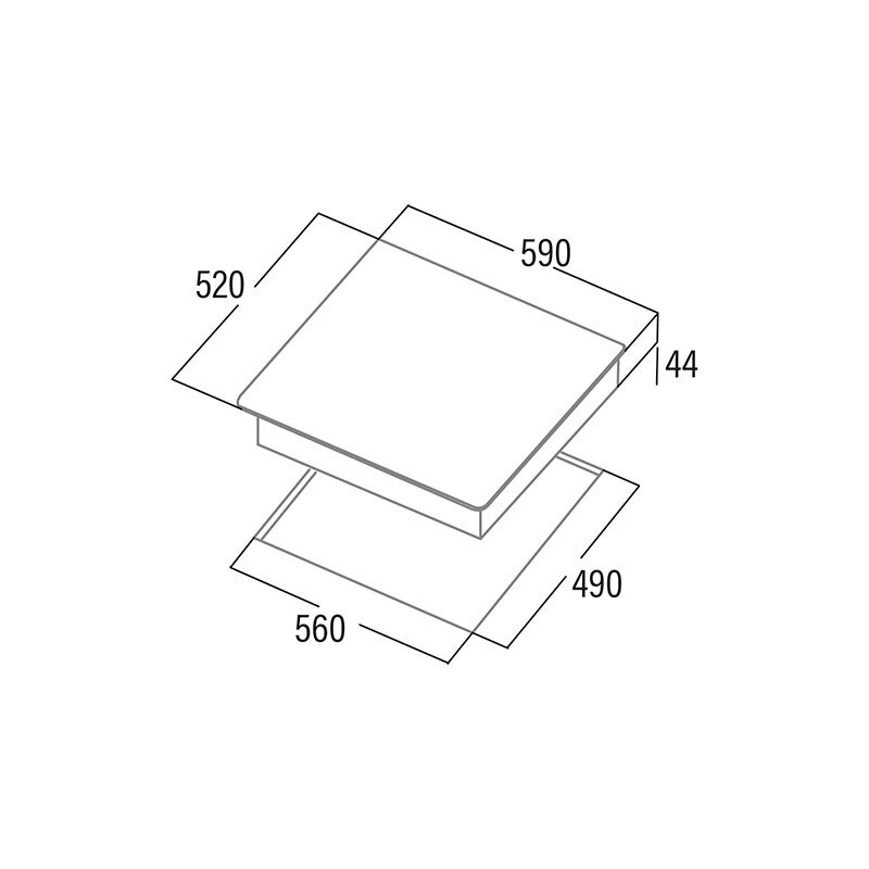 Placa vitrocerámica Cata 604 HVI/C – 4 zonas, 6 kW, mandos giratorios