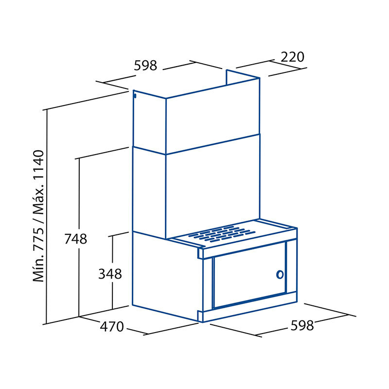 Campana decorativa CATA CHORUS XBK/C – Pared, 400 m³/h, Inox