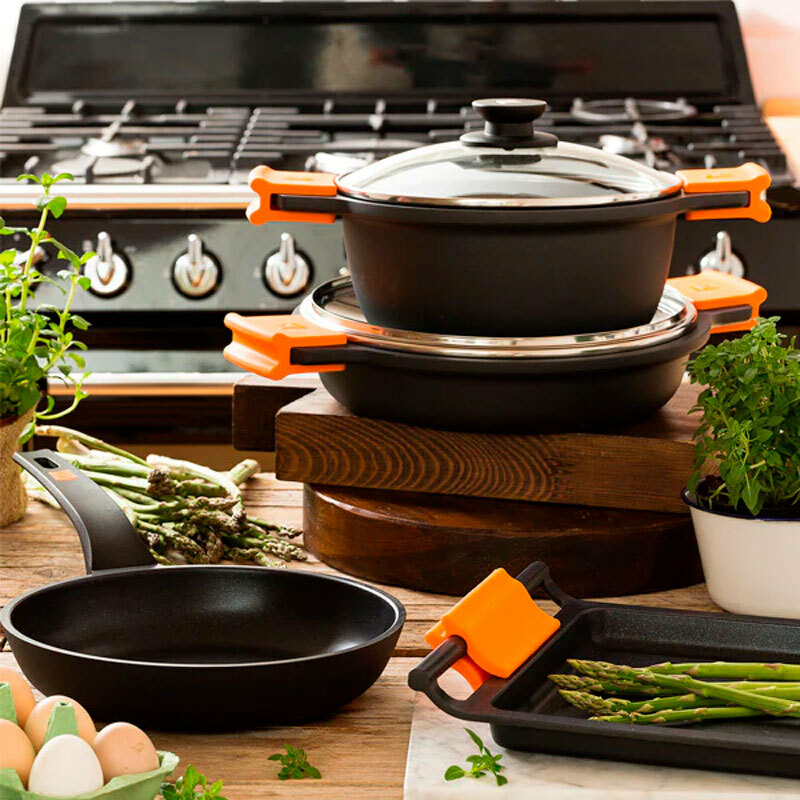 Cacerola baja BRA Efficient A270528 – 28 cm, Teflón Platinum Plus, Fondo full induction