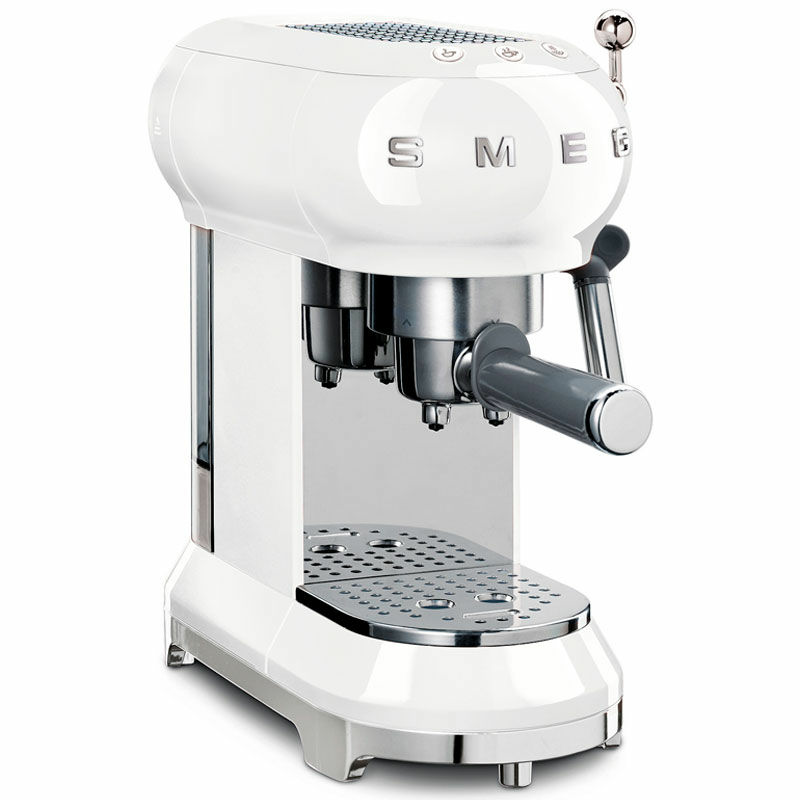 Cafetera espresso manual Smeg ECF01WHEU – 15 bar, Thermoblock, Depósito 1 L