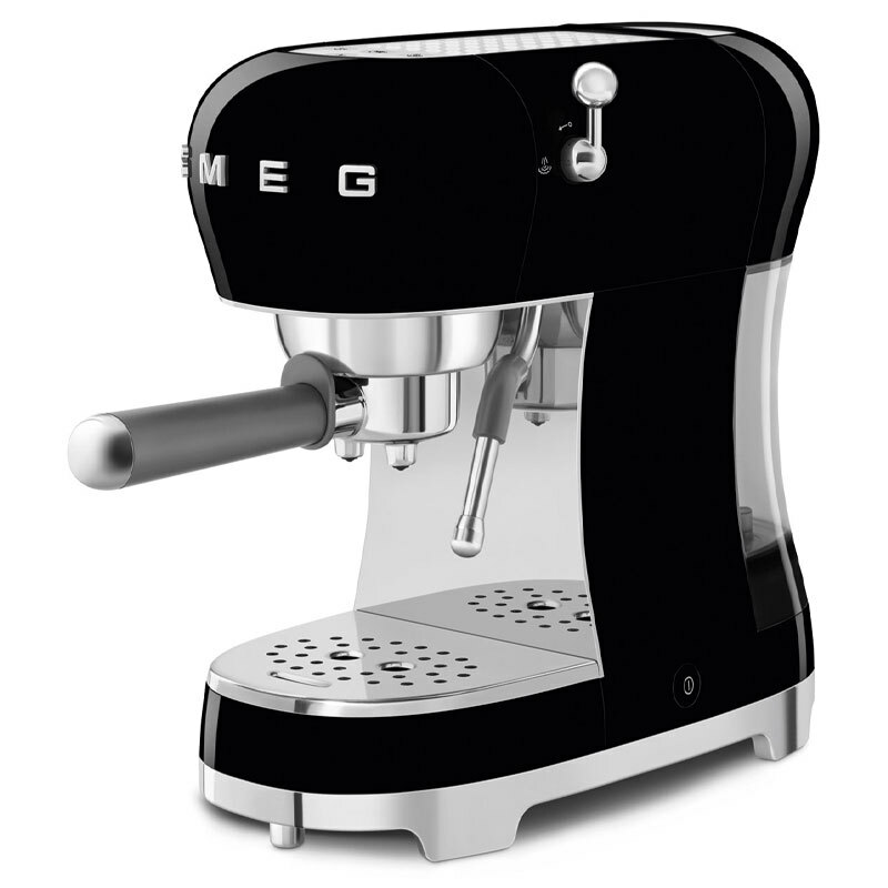 Cafetera espresso manual Smeg ECF02BLEU – 15 bar, Depósito 1,1 L, Varilla de vapor