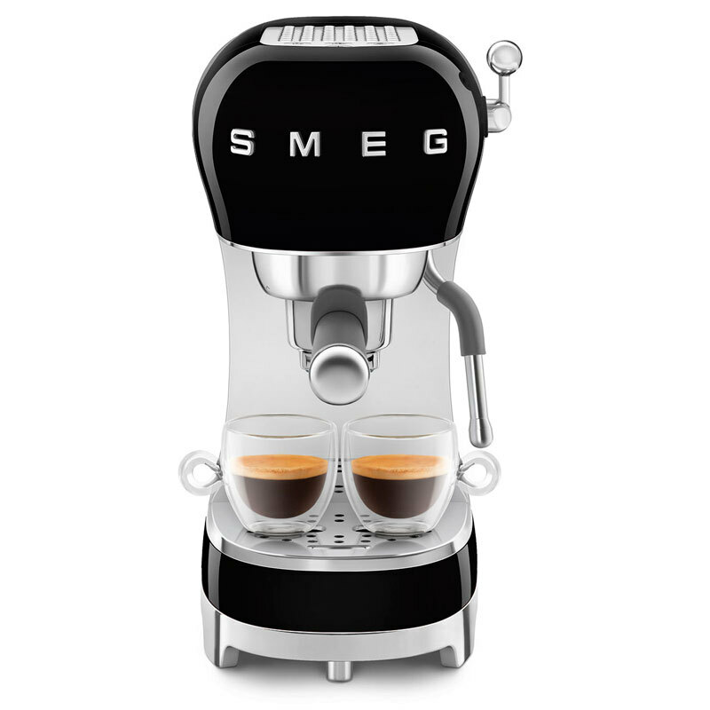 Cafetera espresso manual Smeg ECF02BLEU – 15 bar, Depósito 1,1 L, Varilla de vapor