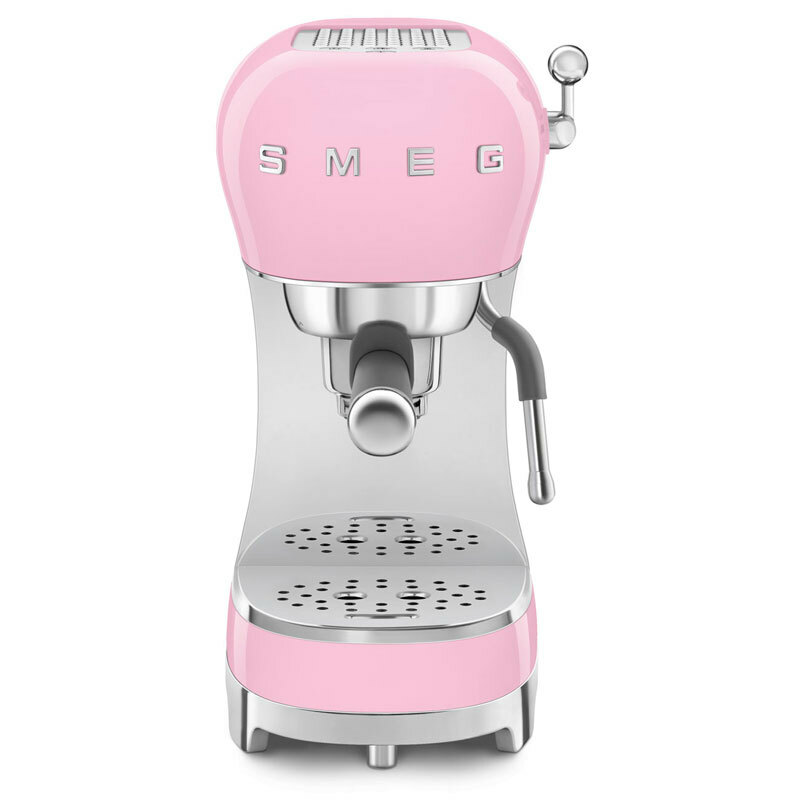 Cafetera espresso manual Smeg ECF02PKEU – Rosa 50's, 15 bar, depósito 1,1 L