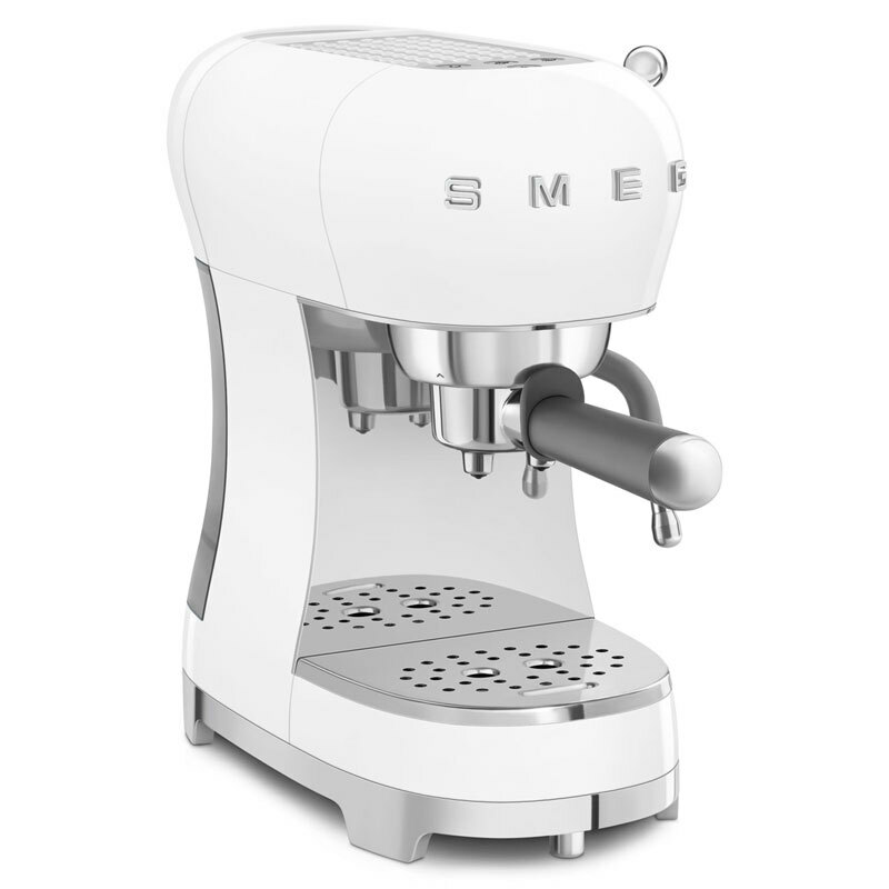 Cafetera espresso manual Smeg ECF02WHEU – 15 bar, Thermoblock rápido, Varilla de vapor