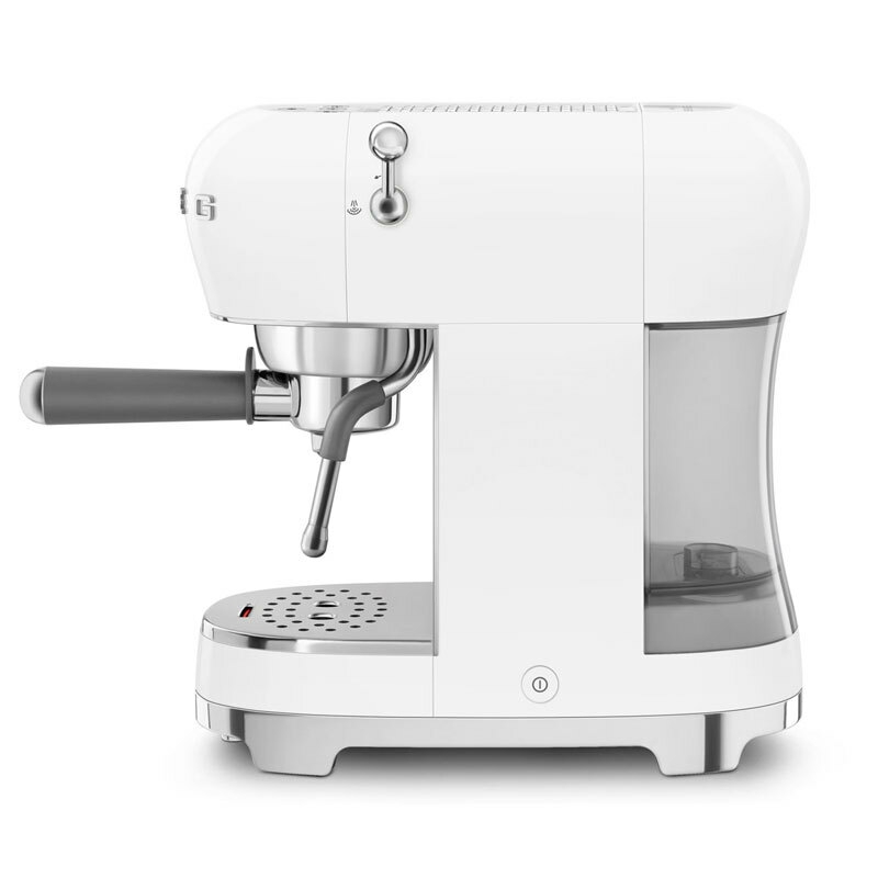 Cafetera espresso manual Smeg ECF02WHEU – 15 bar, Thermoblock rápido, Varilla de vapor