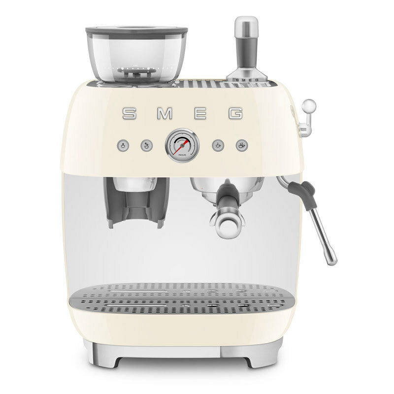 Cafetera espresso Smeg EGF03CREU – Molinillo integrado, Doble thermoblock, Depósito 2,4 L