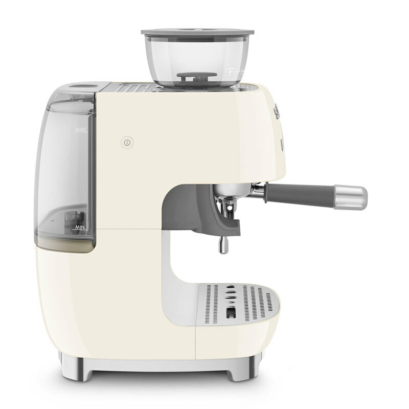 Cafetera espresso Smeg EGF03CREU – Molinillo integrado, Doble thermoblock, Depósito 2,4 L