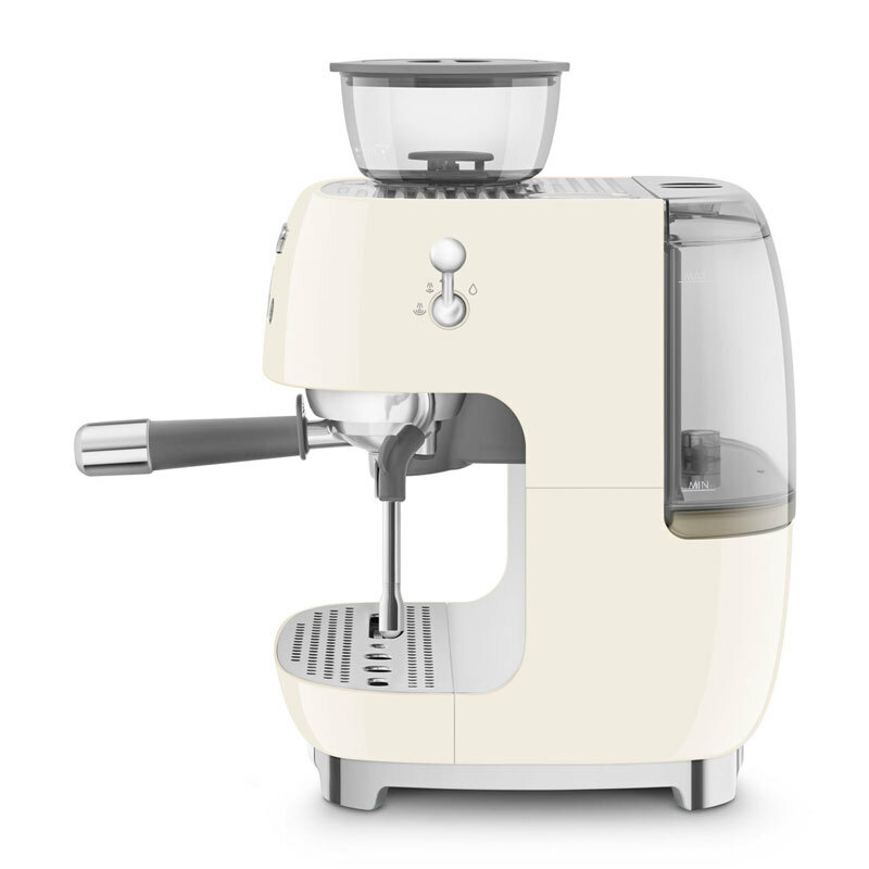 Cafetera espresso Smeg EGF03CREU – Molinillo integrado, Doble thermoblock, Depósito 2,4 L