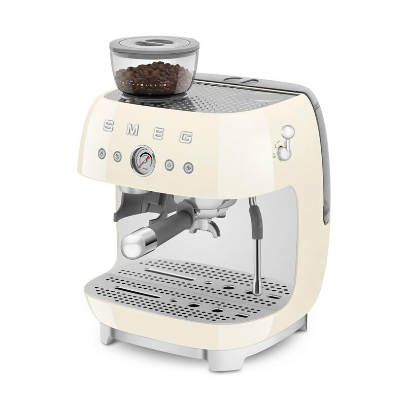 Cafetera espresso Smeg EGF03CREU – Molinillo integrado, Doble thermoblock, Depósito 2,4 L
