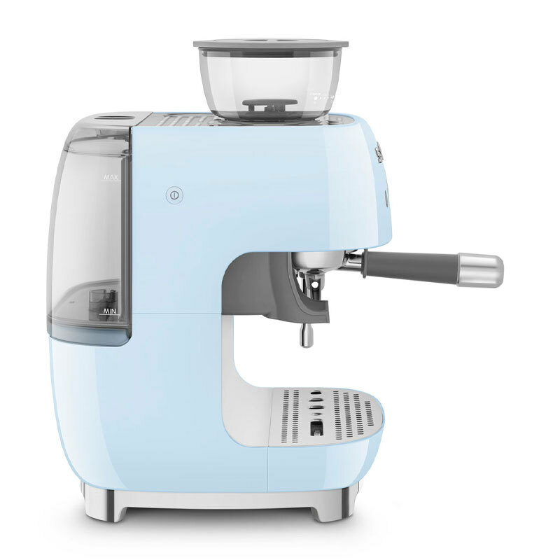 Cafetera espresso manual Smeg EGF03PBEU – Molinillo cónico integrado, Doble thermoblock, Manómetro