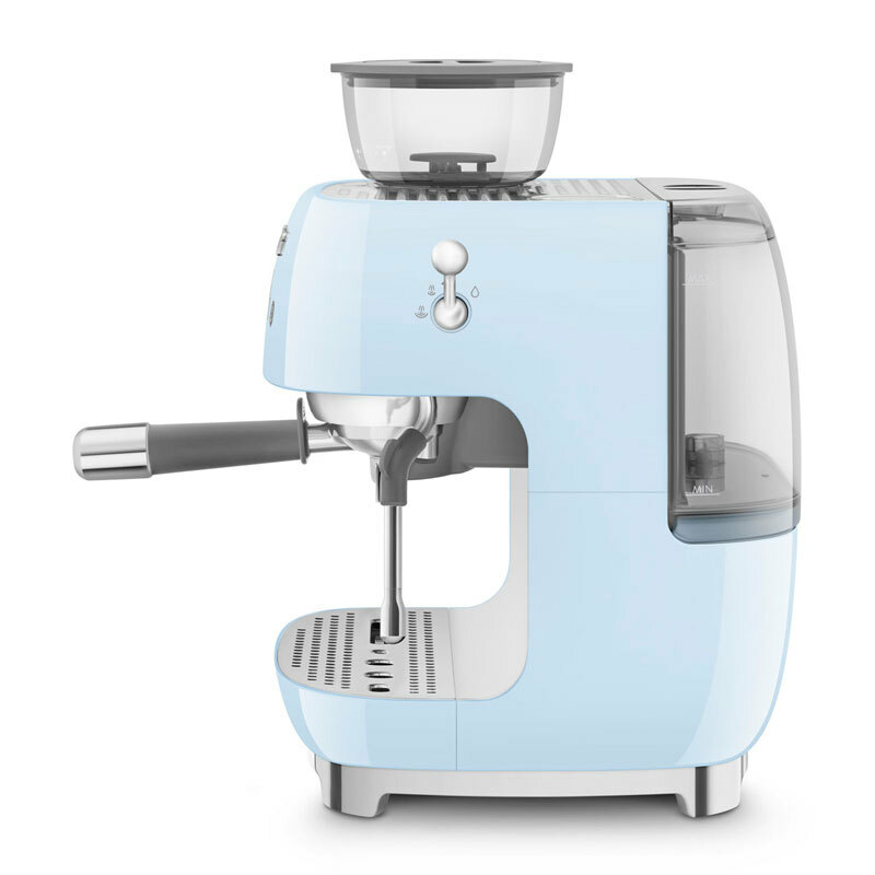 Cafetera espresso manual Smeg EGF03PBEU – Molinillo cónico integrado, Doble thermoblock, Manómetro