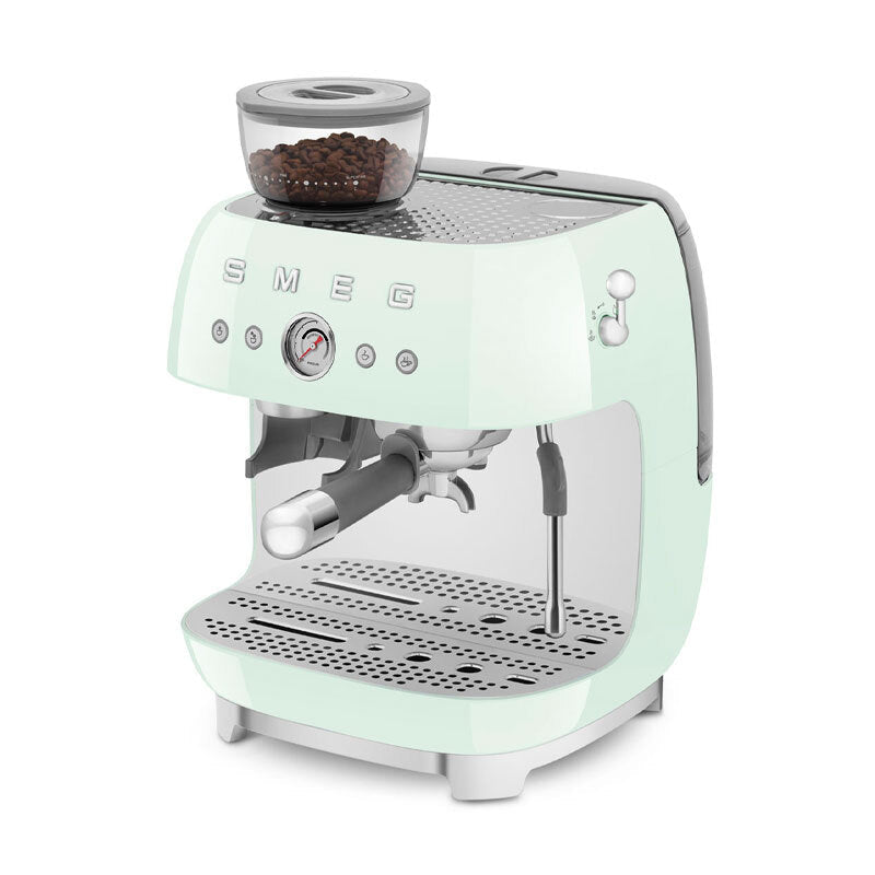 Cafetera espresso manual Smeg EGF03PGEU – Molinillo integrado, Doble thermoblock, 20 bar