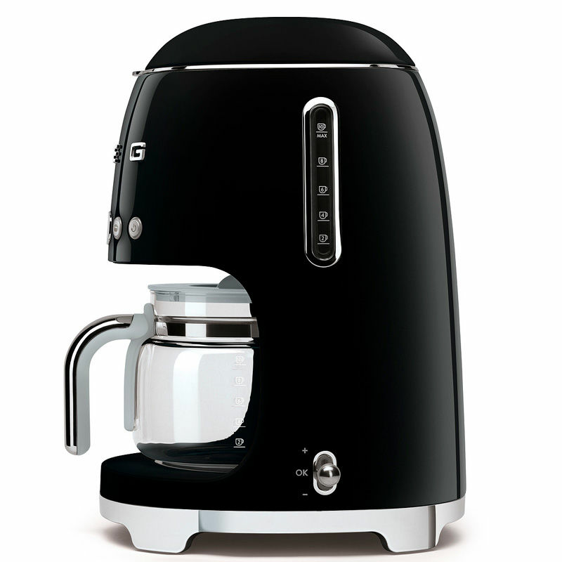 Cafetera de goteo Smeg DCF02BLEU – 1,4 L (10 tazas), AutoStart programable, Selector intensidad 2 niveles
