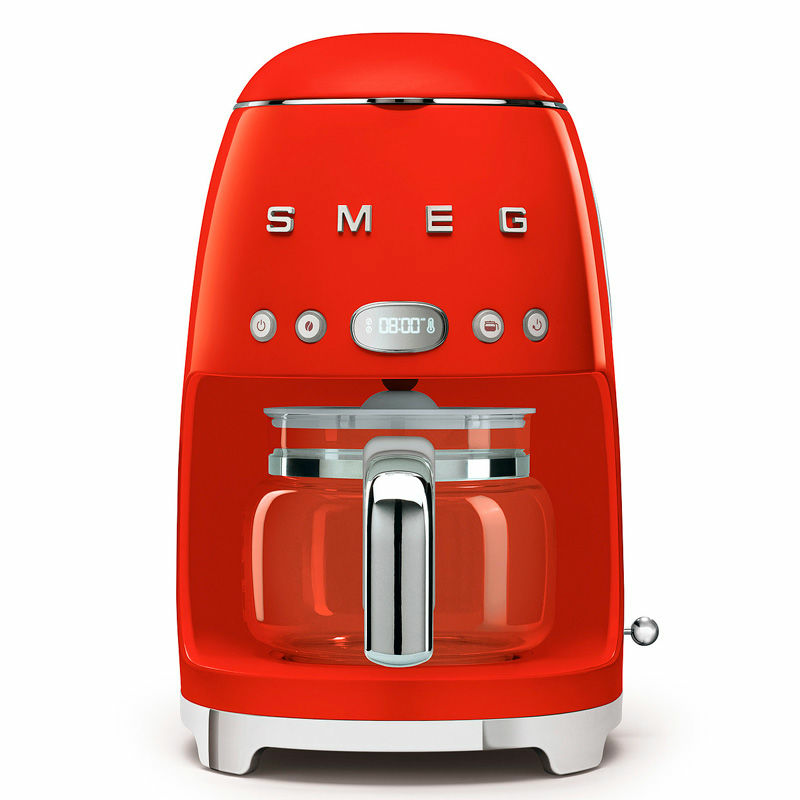 Cafetera de goteo Smeg DCF02RDEU – 1,4 L (10 tazas), Programable, Retro rojo