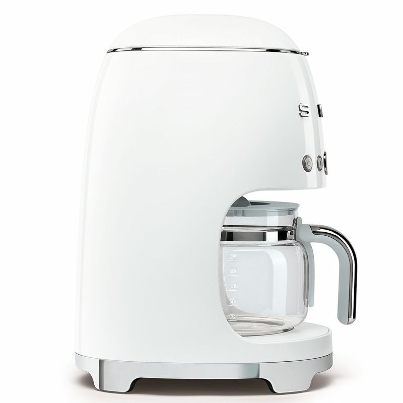 Cafetera de goteo Smeg DCF02WHEU – 10 tazas, Auto Start, selector de intensidad