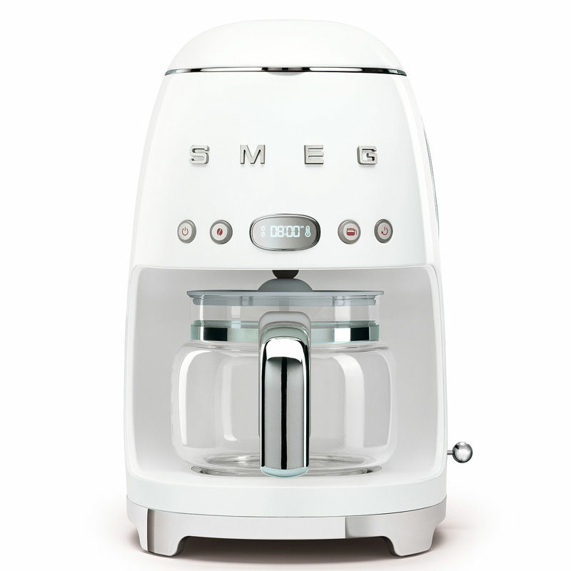 Cafetera de goteo Smeg DCF02WHEU – 10 tazas, Auto Start, selector de intensidad