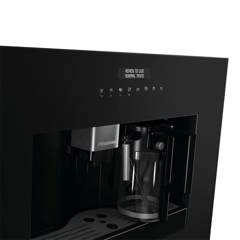 Cafetera superautomática integrable Hisense CM4H8BG – Molinillo integrado, Jarra de leche, Autolimpieza