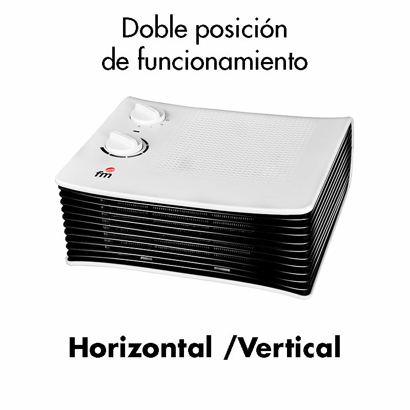 Termoventilador FM Calefacción T-DUAL – 2000 W, Portátil, Termostato regulable