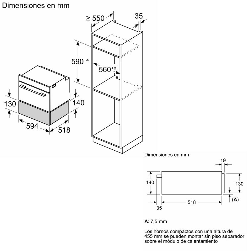 Calientaplatos integrable Bosch BIC7101B1 – 20 L, Cristal templado, Home Connect