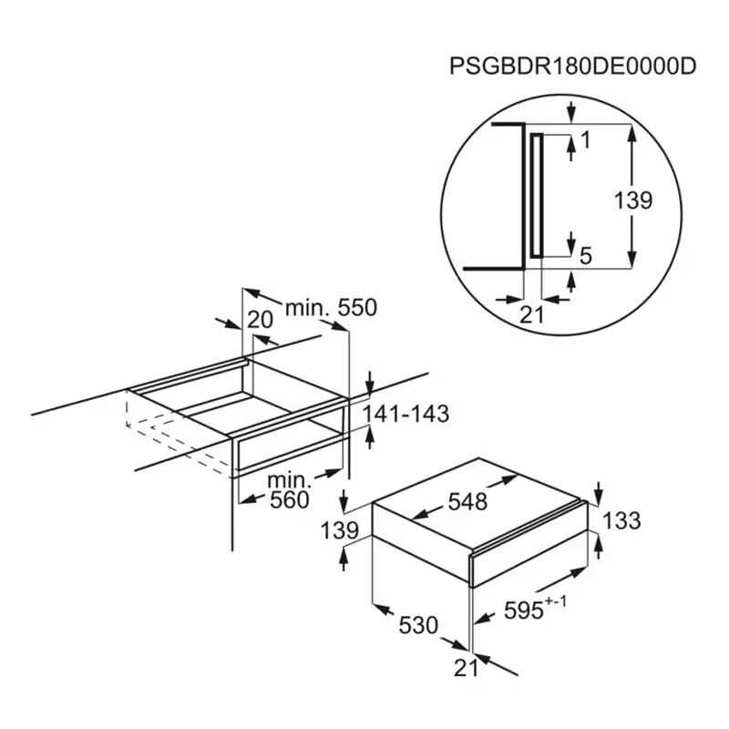 Cajón calientaplatos integrable Electrolux KBD4X – 6 servicios, 30–80 °C, Negro antihuellas