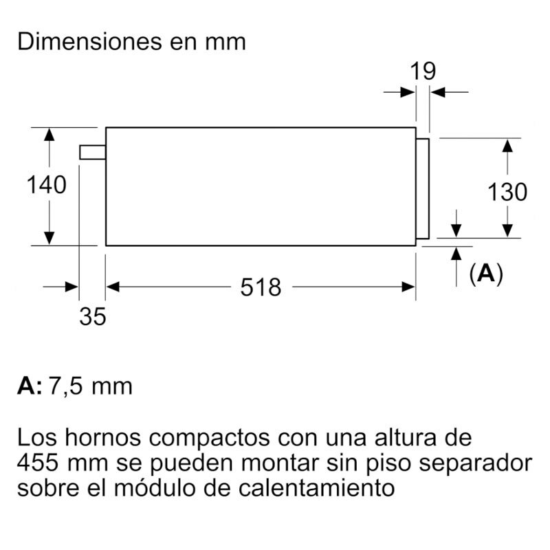 Módulo calientaplatos integrable Siemens BI710C1B1 – 20 L, Control táctil, Home Connect