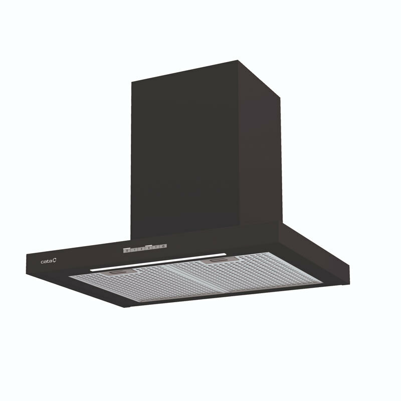 Campana decorativa pared Cata SYGMA 7010 BK – 70 cm, 802 m³/h, Filtro lavable