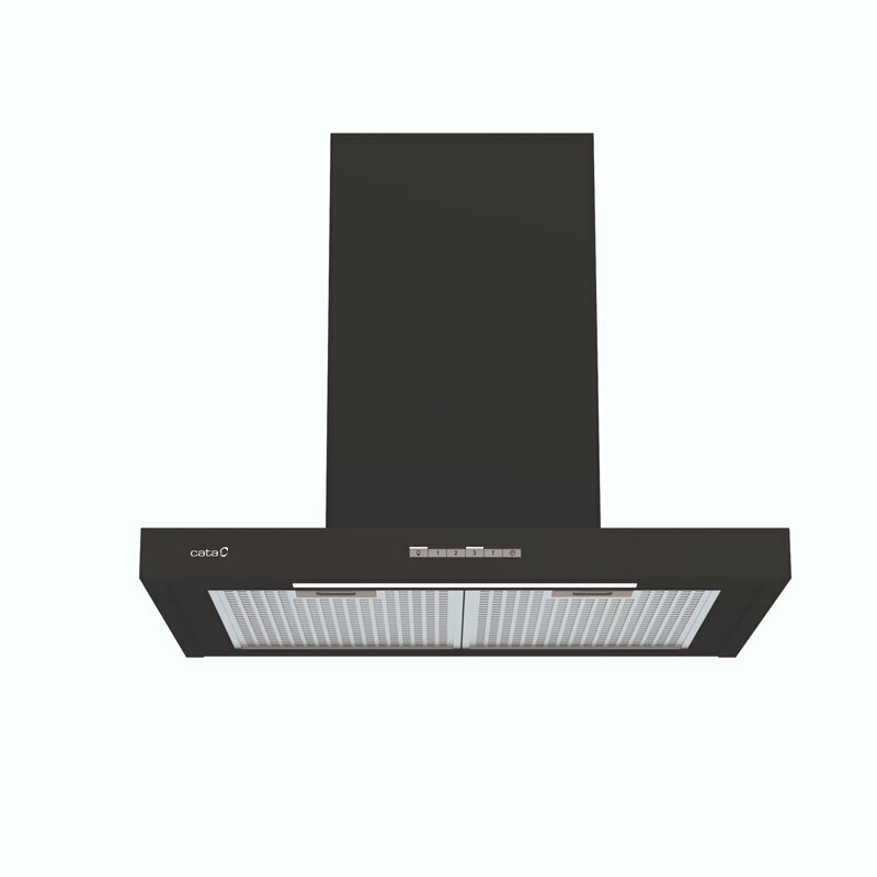 Campana decorativa pared Cata SYGMA 7010 BK – 70 cm, 802 m³/h, Filtro lavable