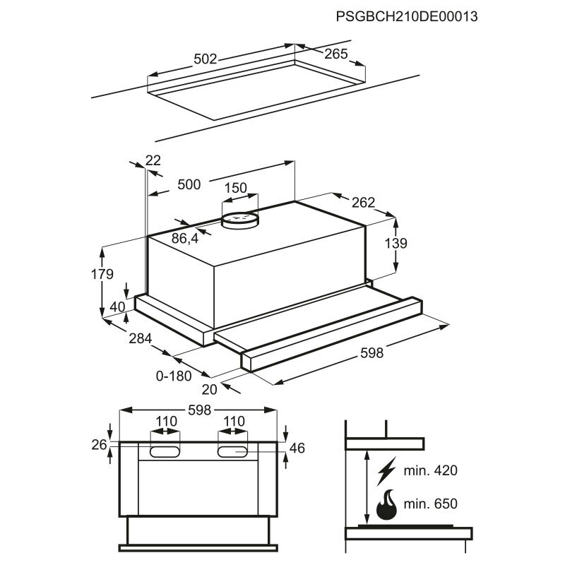Campana telescópica Electrolux LFP226S – 60 cm, 330 m³/h, filtro aluminio lavable