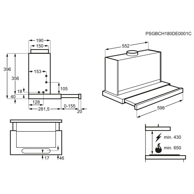 Campana telescópica Electrolux LFP416X – Bajo mueble, 440 m³/h, Inox