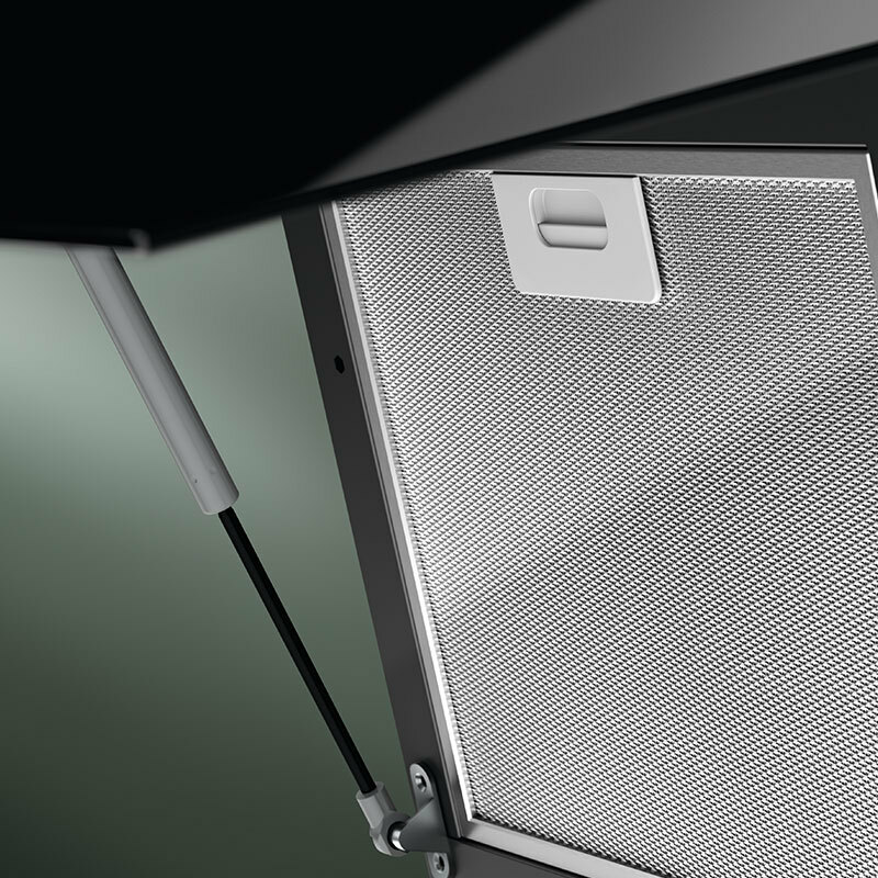 Campana decorativa Electrolux LFV436K – 615 m³/h, Hob2Hood automático, Cristal negro