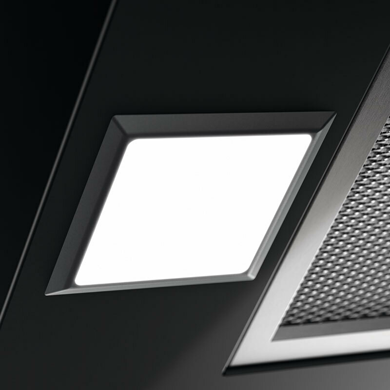 Campana extractora pared Electrolux LFV439K – 615 m³/h, Cristal negro inclinado, Controles táctiles Hob2Hood