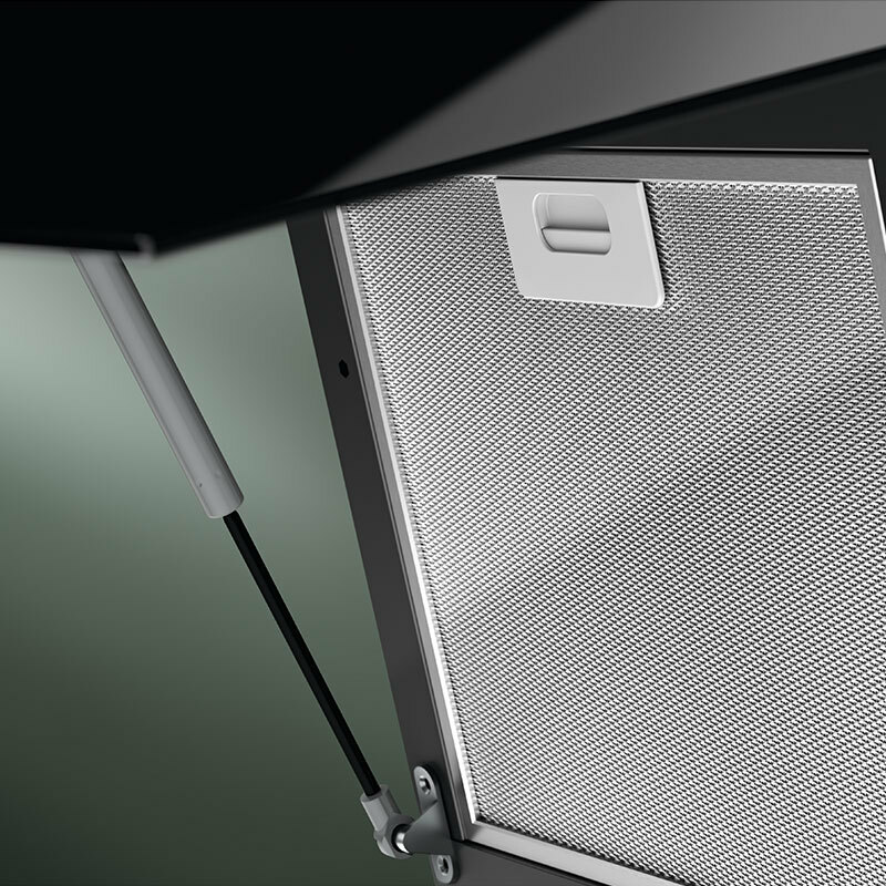 Campana extractora pared Electrolux LFV439K – 615 m³/h, Cristal negro inclinado, Controles táctiles Hob2Hood