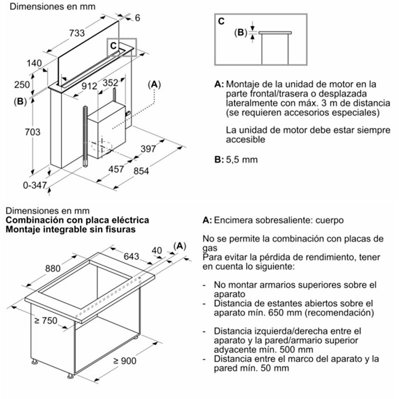 Extractor telescópico de encimera 90 cm Siemens LD98WMM60 – 833 m³/h, Isla, Home Connect