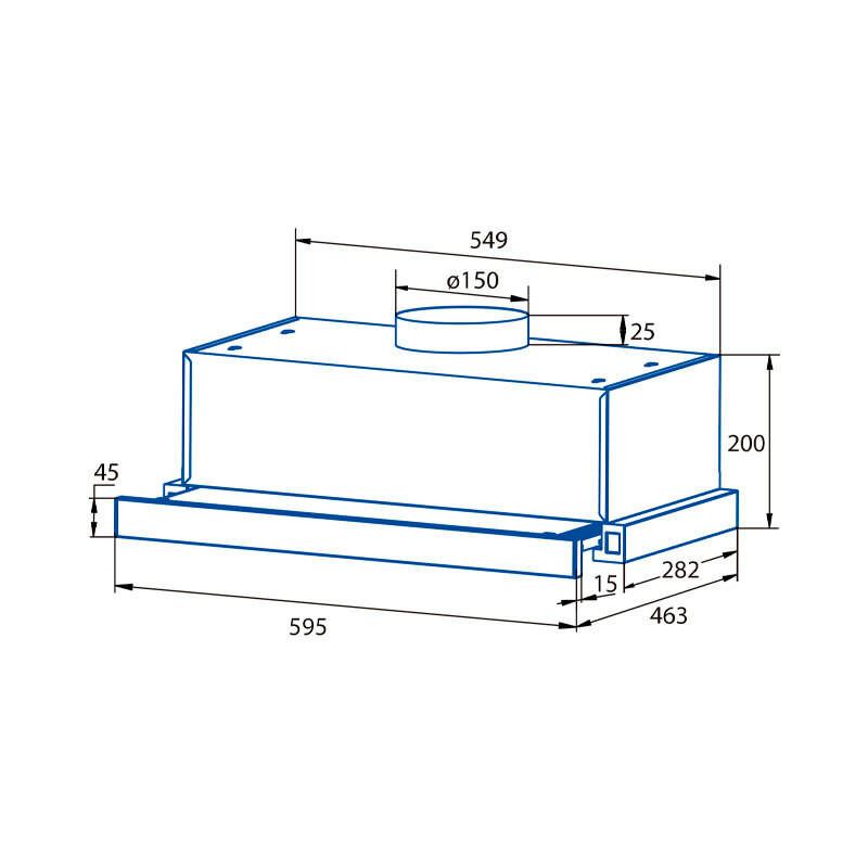Campana extractora telescópica CATA TFB-5160 BK – Bajo mueble, 300 m³/h, LED