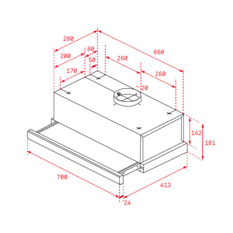 Campana telescópica Teka TL 7420.2 IX – 60 cm, 360 m³/h, Inox