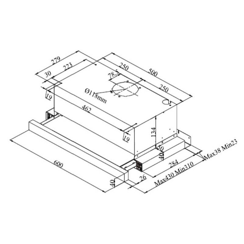 Campana telescópica Fagor 3AF3655X – Bajo mueble 60 cm, 410 m³/h, Clase A