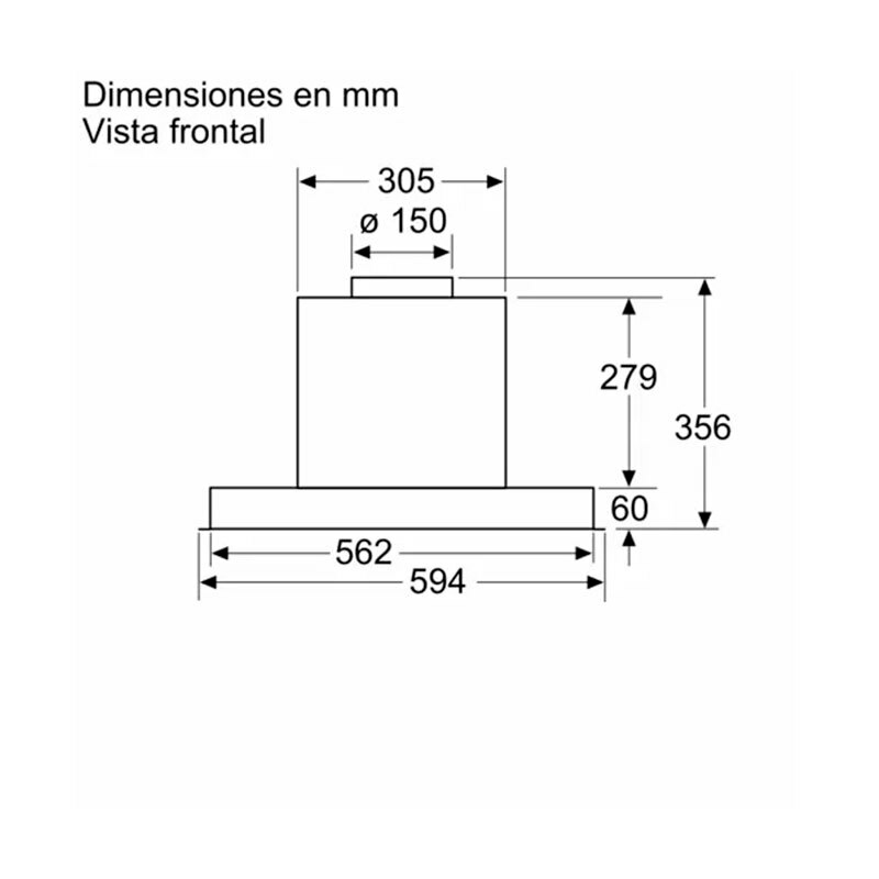 Campana integrable Balay 3BD866MN – 620 m³/h, Bajo mueble, Negro