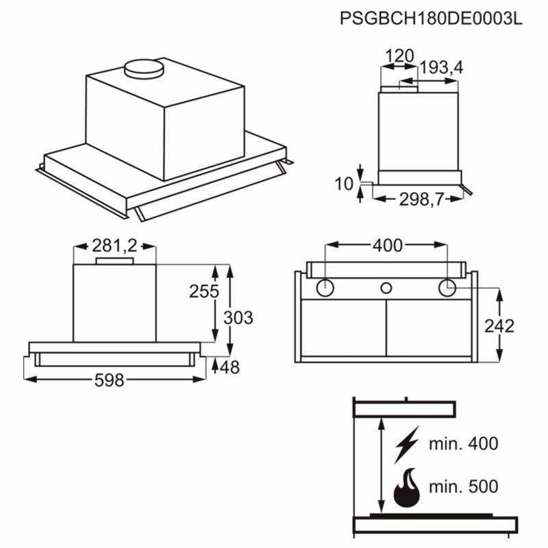 Campana extractora integrada Electrolux EFP126X – Bajo mueble, 360 m³/h, LED