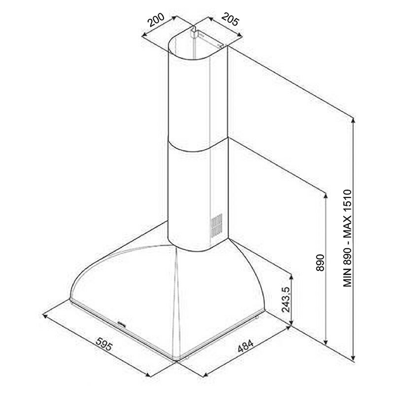 Campana decorativa de pared Smeg KS59POE2 – 820 m³/h, Clase A, Acabado crema