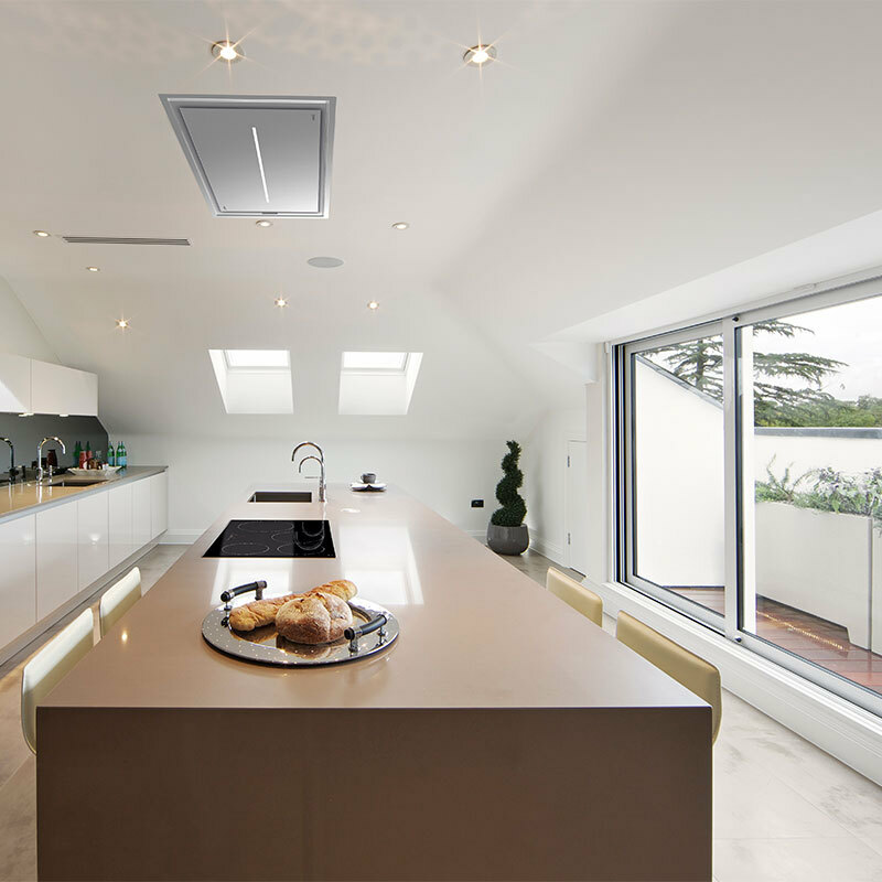 Campana extractora isla Cata ISLA BENNU SLIM 1200 X – 620 m³/h, Inox, Mixta